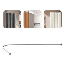 YUNRUX Silver Shower Curtain Rod, Adjustable Shower Curtain Angle Rod, Shower Rod For Bathroom Bathtub, Product Size: 70-95 X 105-165 Cm/27.5-37.4 X 41.3-65 Inches - 彩色 - 查看 5