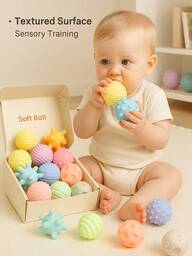 6 piezas Pelota sensorial para bebé, Juguete de dentición para bebé, Educación temprana Montessori, Pelota de agua para bebé, Pelota de masaje