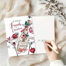 1pc 2025 Premium Christmas Greeting Card With Envelope - Luxury Paper Wishes, Suitable For Close Friends/Siblings | Holiday Memorabilia