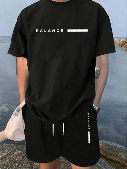 Conjunto Masculino Camiseta 100% Algodão + Short Tactel Masculino Moda Streetwear Verão Kit 2 Peças Lançamento