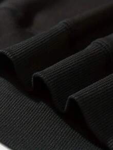 SHEIKH HARIS MUNIB Men's Casual Crew Neck Sweatshirt With Dripping Heart Pattern, Slightly Elastic, Regular Fit, Anime Style Design - Fashion Men's Clothing - màu đen - Xem 5