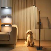 Yogle 1pc Modern Floor Lamp With Remote, Lightweight LED Reading Lamp Floor Standing, 3 Color And 10 Brightness Dimmable Gooseneck Light,With [1H Timer] Suitable For Working/Studying /Sewing /Drawing Crafting/Makeup - 黑色 - 查看 4