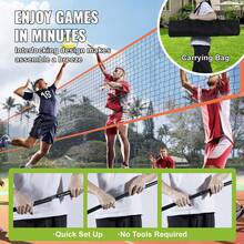 4-Way Volleyball Net, Adjustable Height Badminton Net Set For Backyard Beach Lawn, Outdoor Portable Volleyball Net With Carrying Bag, 4 Square Quick Assemble Game Set For Kids And Adults - Orange - View 6