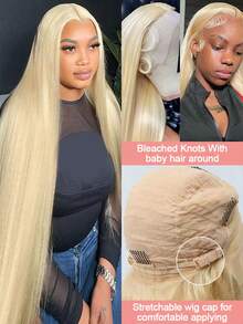 613 13x4 Lace Front Wig Human Hair 28 Inch 200 Density 613 Lace Frontal Wig Blonde Wig Human Hair Straight 613 HD Lace Frontal Wig Pre Plucked With Baby Hair - S613 - 查看 3