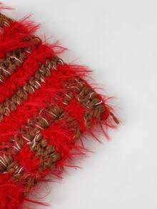 1pc Niche Design Red Beanie Hat, Elastic Large Head Circumference Knitted Warm Headscarf Cap For Women, Autumn/Winter; Unisex Knitted Ear Warmer Beanie Hoodie, Personalized Cool - Multicolor - View 7