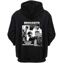 Moletom Blusa de Frio Estampado Rapper Brocasito Rap Trap Biografia Quente Com Capuz Largo Unissex Show Homenagem