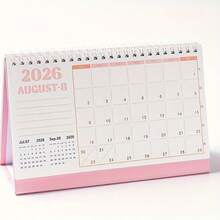 1pc Pastel Desk Calendar With Motivational Phrases, Monthly Planner, Elegant Desktop Organizer For Home & Office - Compatible With 2025-2026 Planners, Durable Spiral Binding - Multicolor - View 10