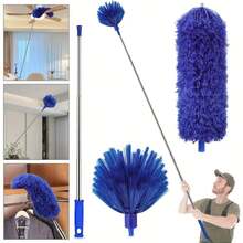 Ceiling Vacuum Cleaner With Extension Pole, Spider Web Cleaning Brush, Cleaning Kit For Vacuum Cleaner And Ceiling Fan, 15-100 Inch Stainless Steel Telescopic Pole, Washable (Handle Style May Vary Due To Product Batch, Which Is Normal And Does Not Affect Use) - Multicolor - View 4
