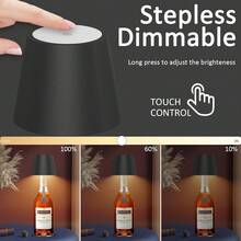 USB Rechargeable Lamp With Touch Control, 3 Color Temperatures And Dimmable, Suitable For Wine/Beer Bottles, Wireless Creative LED Light For Living Room/Hotel/Restaurant/Bar/Club