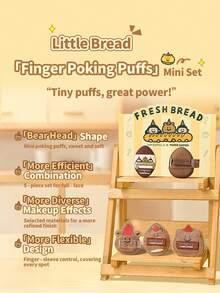 Amortals X TUNEE GOODS 5个装面包系列迷你拇指化妆海绵粉扑，可爱小熊造型，干湿两用，适合初学者、化妆师、可爱女孩、女朋友，情人节、圣诞节、万圣节、感恩节、毕业典礼、生日、Y2K 等节日礼物，时尚女性品牌化妆品，美容派对、海滩、旅行、露营、学校、庆祝活动、装饰礼品、玫瑰女孩角色扮演，高品质化妆氛围，价格实惠，圣诞礼物，化妆品，化妆工具，平价好物，礼物，女士礼物，圣诞礼物，赠品，平价好物，旅行必备 - 咖啡棕 - 查看 5