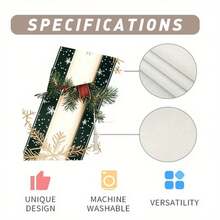 1 Peça - Toalha de Mesa Impressa em 2D com Tema de Natal para Casa, Cozinha, Sala de Jantar, Utensílios de Mesa, Escritório, Mesinha de Café e Mesa de Café, com Impressão de Galhos de Pinheiro e Luzes de Cores Quentes, Bandeira de Mesa Adequada para Natal e Outras Festas, Bem como Uso em Cozinha Interna e Externa. Decorações de Natal Presentes de Natal Decoração de Natal