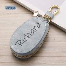 1pc Custom Name Faux Leather Car Holder - Personalized Zipper Organizer Pouch With Keys, Faux Leather Keychain For Men & Women, Perfect For Daily Commute & Mother's Day Gift, Car Key Case, Commuter Accessory, Minimalist Design, Sturdy Construction,Birthday Gift - Multicolor - View 10