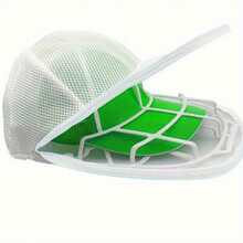 2pcs Washing Machine Hat Cleaner Cage, Hat Cleaner With Net Bag, Baseball Cap Hat Cleaner, Hat Cleaning Protector Cage, Drying Rack - Double-layer Hat Washing Rack + Hat Washing Bag - View 4