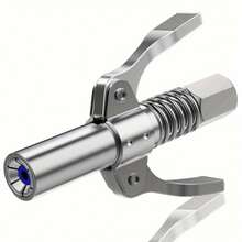 1PC Stainless Steel Grease Gun Coupler – Lock-On Zerk Fitting Nozzle With Quick Release | 10,000 PSI Pressure Rated, 1/8" NPT Thread For Aluminum Alloy Grease Guns - Bạc - Xem 1
