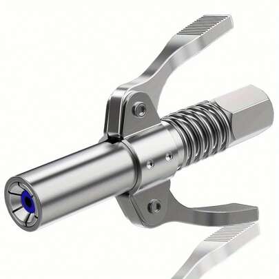 1PC Stainless Steel Grease Gun Coupler – Lock-On Zerk Fitting Nozzle With Quick Release | 10,000 PSI Pressure Rated, 1/8" NPT Thread For Aluminum Alloy Grease Guns