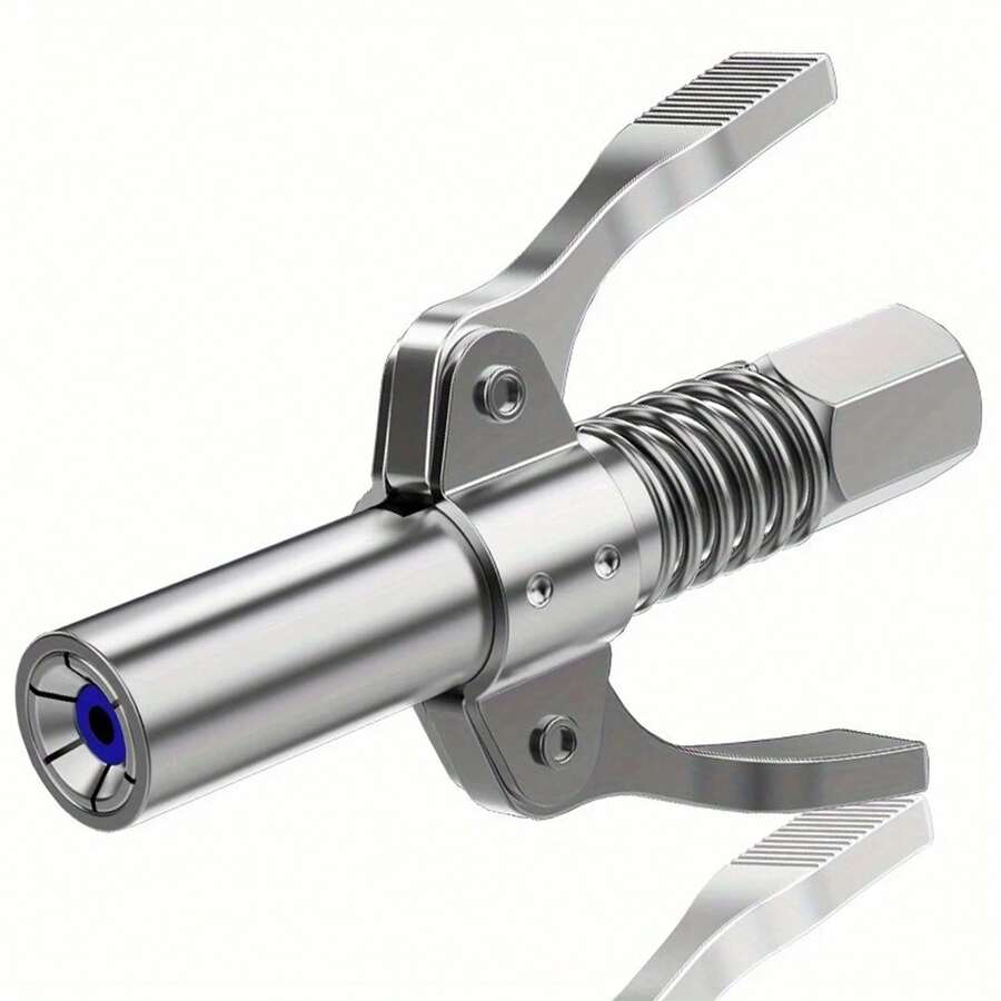 1PC Stainless Steel Grease Gun Coupler – Lock-On Zerk Fitting Nozzle With Quick Release | 10,000 PSI Pressure Rated, 1/8" NPT Thread For Aluminum Alloy Grease Guns - Bạc - Xem 1