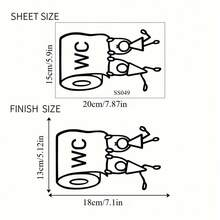 1 件自粘式浴室厕所标志乙烯基贴纸 - 适用于家庭和商业浴室的独特墙面装饰，易于安装，完美的节日礼物，浴室装饰和配件，厕所装饰 - 彩色 - 查看 14