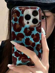 Cheetah,Leopard Print 1pc Minimalist Fashionable Leopard Print Swirl Gradient Oil Phone Case Compatible With IPhone 16 Pro Max, 11, 12, 13 Pro Max, 14 Pro Max, 15