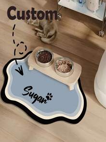 1PC Custom Super Absorbent Dog Food Mat Placemat With Name, Personalized Pet Food Placemat, Personalized Dog Mats Using Pet Name, Personalized Dog Placemat, Custom Dog Bowl Mat, Custom Dog Food Mat Placemat With Name - Made From Thick, Non-Slip, And Water-Absorbing Diatomaceous Earth Material, Making Perfect Gift For Your Pet Cat,