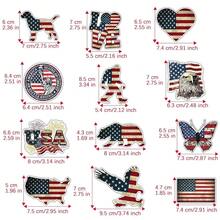 American USA Flag 4th Of July Accessories Decoration Fridge Magnet(12 Pack)Vintage Merch Party Supplies Gifts Cruise Door Room Decor Locker  Bumper Cabinets Sticker Decal Reusable Vinyl - 美國國旗 - 查看 3