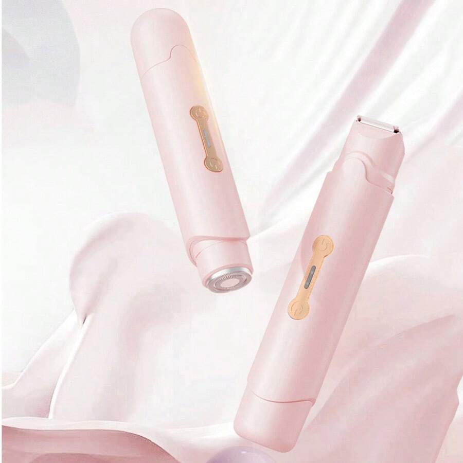 1 件女士电动剃须刀，双头二合一设计，USB 充电，私密脱毛器，适用于腋下、比基尼线、腿部 - 時尚款 - 查看 1