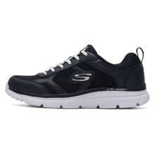 Skechers 男士輕量運動跑步鞋 BURNS 2.0 繫帶運動鞋 輕量舒適透氣休閒鞋 8790359-BKW - 黑色/白色 - 查看 6