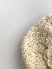 1pc Floral Headband Hat For Women, New Autumn/Winter Style, Versatile, Face-Framing, Warm, Handmade Crochet Flower, Sweet Retro, Knitted Beanie Cap - Multicolor - View 7