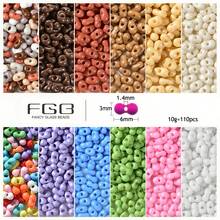 100 piezas de cuentas de vidrio en forma de cacahuete de 3x6mm, cuentas de vidrio jade de colores surtidos, cuentas sueltas lindas, cuentas espaciadoras a granel para hacer joyas, pulseras, aretes, collares DIY