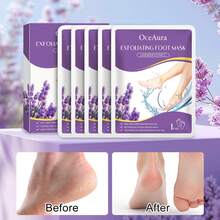 5对温和保湿薰衣草足膜，去角质一次性足膜，滋润肌肤，呵护足部，改善干燥，令双足光滑柔嫩