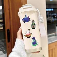 50 piezas Pegatinas de pociones misteriosas de magia oscura con diseños de dibujos animados y graffiti para cuadernos, patinetas