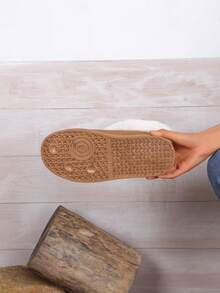 1 Paar Große Größen 36-42 Farbblock modische süße Western Stil Kunstfell gefüttert Flauschiger Rand Kunstfell Patchwork Dicke Sohle Schneestiefel, geeignet für Urlaub, Outdoor, Winter