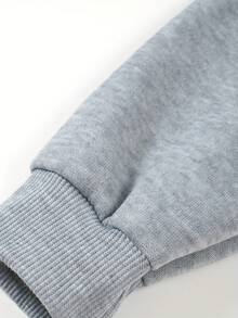 Conjunto casual de 2 piezas para mujeres, sudadera con capucha de manga larga con estampado de letras y pantalones a juego, 100% poliéster, tejido de punto para primavera/otoño, corte holgado con bolsillos, Diseño de Filadelfia, EE. UU.