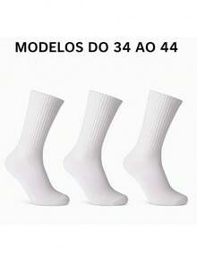 Kit Of 7 Pairs Of Unisex White Socks, Medium Length – Practicality And Protection For Any Occasion - White - View 9