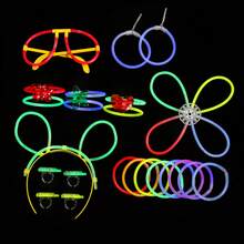 158 件荧光棒套装 发光棒派对礼物 儿童成人黑暗派对用品配件 霓虹装饰 发光散装手链 适用于万圣节生日婚礼海滩户外庭院游戏 - 混色 - 查看 3