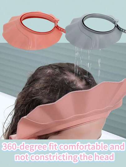 1pc Adjustable Protective Eye Mask And Shower Cap - Soft, Comfortable And Waterproof, Easy To Wash Hair - Perfect Fit - Available In Beige, Pink And Blue, Shower Cap And Bath Products