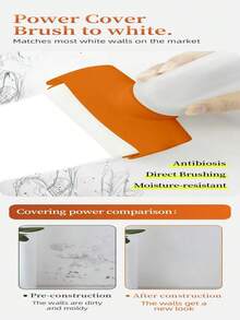 Rouleau de peinture rechargeable avec réservoir de 500 ml - Design blanc, idéal pour les réparations murales, les retouches, les graffitis et les projets d'artisanat - Applicateur en plastique durable pour une peinture facile, peut également être utilisé pour la décontamination et les taches murales (nouveaux et anciens modèles expédiés de manière aléatoire) - Multicolore - Voir 4
