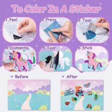 Novos adesivos de folha de alumínio 3D DIY para meninas Cross-Border FOIL ART, adesivos artesanais, conjunto de cenas, brinquedos infantis