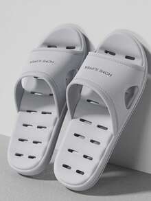 1 Pair Comfortable Non-Slip Indoor Slippers, Breathable Hollow Bathroom Slides For Men And Women, Summer Couple Sandals Insulation, Galentines, Puppy, Carnival