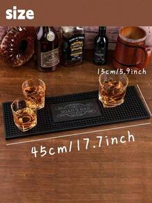 1pc Customizable Silicone Bar Mat, Personalized Bar Mat, Coffee And Cocktail Coaster, Home Bar Accessories, Artistic Rubber Drink Coaster, Gift For Father, Boyfriend, Customized Coaster, Multifunctional - Multicolor - View 4