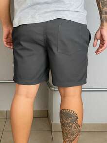Men's Linen Bermuda Shorts With Drawstring Premium Linen Mauricinho Shorts - 灰色 - 查看 3