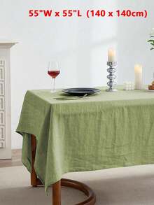 1pc Refreshing Pastoral Solid Color Tablecloth, Skin-Friendly Absorbent Washable & Reusable, Suitable For Living Room, Dining Room, Picnic, Wedding, Daily Home Decor, Spring/Summer