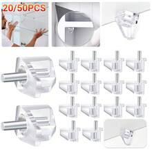 20PCS Shelf Support Pins Cupboard Pegs Shelves Racks Holder Clear Transparent - White - View 1