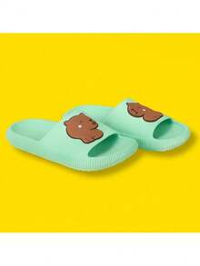 Cloud Slide Capivara Flip Flop Sandal Soft Lightweight Comfortable Adult Children Boy Girl - 綠色 - 查看 2