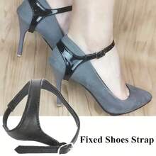 2-Pack Adjustable Silicone High Heel Straps - Women's Fashion Shoes Anti-Slip Ankle Straps, Comfortable Soft Elastic Design, Easy Installation, Prevents Accidental Slipping, Enhances Stability, Durable Material, Fashionable Style - 黑色 - 查看 1