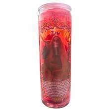 Santa Muerte Roja 15cm vestida veladora gel amor pasión relaciones sentimentales altar espiritual figura decorativa protección ceremonia ritual ofrenda devoción espiritualidad regalo exclusivo colección esotérica - Rojo - Ver 5