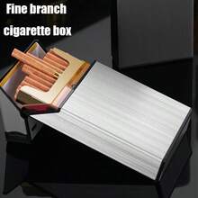 1PC Multi-Functional Cigarette Box - Durable And Portable Cigarette Box That Can Hold 20 Cigarettes - Two-In-One Multi-Functional Cigarette Box Suitable For Both Men And Women - 黑色 - 查看 4