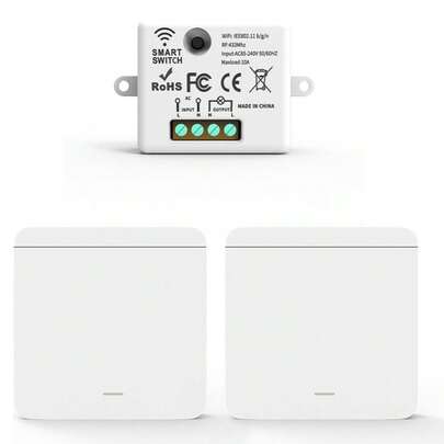 Módulo Rf433 + 2 interruptores sem fio 1 chave escada de 3 vias (110V/220V)