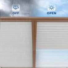 Louvered Pergola 11' X 13', Outdoor Pergola With Adjustable Louvered Roof, Reinforced Aluminum Frame, Integrated Drainage System, Hardtop Gazebo For Patio, Deck, Wood Grain - Camel - View 7