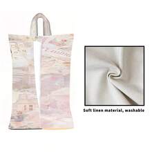 1 pieza/2 piezas/4 piezas Soporte para toallas de papel con ilustración soñadora impresa - Caja de pañuelos de tela de poliéster rectangular con cuerda colgante, adecuada para sala de estar, dormitorio, baño y coche, accesorio de decoración del hogar de moda, patrón elegante, estructura duradera, almacenamiento funcional - Multicolor - Ver 12