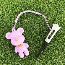 1 件装卡通熊玩偶高尔夫球座，83 毫米塑料高尔夫球座，带球座和球架